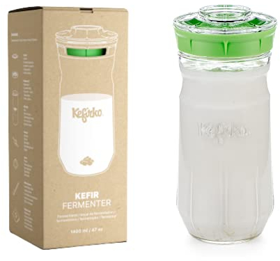 Kefirko Fermentations Set | Milch- und Wasserkefir selber herstellen - 1,4L (Grün)
