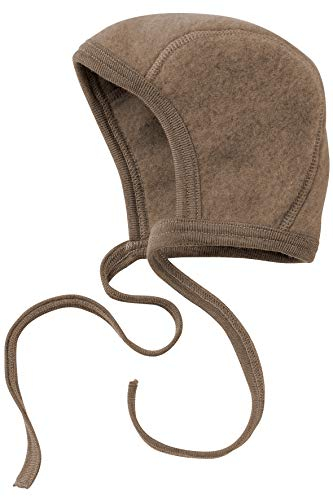 Engel Natur Baby Häubchen, Fleece, 100% Wolle, 4 Farben (50/56, Walnuss Melange)