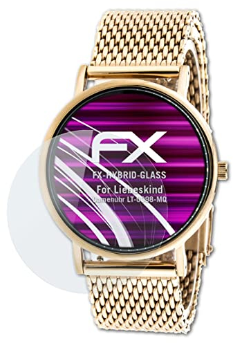 atFoliX Glasfolie kompatibel mit Liebeskind Damenuhr LT-0098-MQ Panzerfolie, 9H Hybrid-Glass FX Schutzpanzer Folie