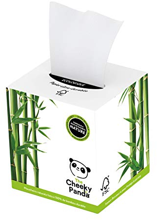The Cheeky Panda – Taschentücher aus Bambus | Box mit 56 Taschentüchern (3 Lagen) | Würfel, hypoallergen, plastikfrei, umweltfreundlich, super weich, robust & langlebig