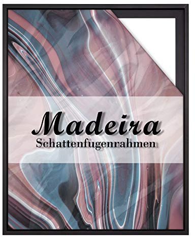 BIRAPA Madeira Schattenfugenrahmen für Leinwand 60x100 cm in Schwarz, Holzrahmen, Rahmen für Leinwände, Leerrahmen für Leinwand, Schattenfugenrahmen für Keilrahmen