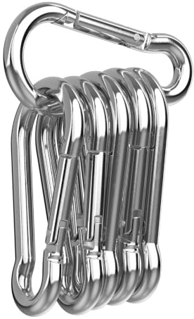 RAVN HAMAN Juego de 6 Mosquetones 6 x 60 mm, hasta 120 kg