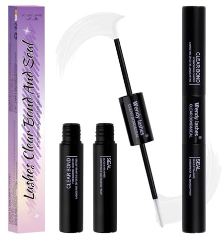 Pegamento Pestañas Individuales Claro Lash Bond and Seal Cluster Adhesivo para Pestañas Strong Hold Pegamento individual para Pestañas Máscara de Pestañas Uso Personal en Casa(10ml)
