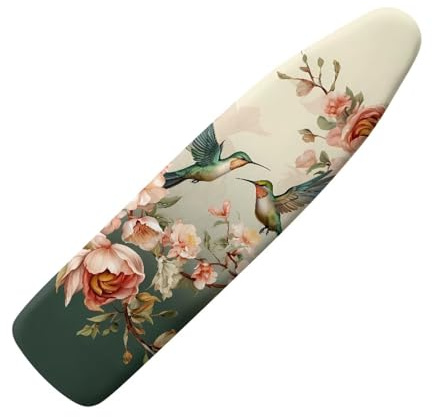 Tongluoye Hummingbird Flower Ironing Board Cover and Pad 15 x 54 Iron Board Covers Suitable for Most Standard Ironing Boards Padding Decorative Cover with Elastic Edge Band Easy to Install
