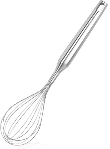 Stainless Steel Whisk for Cooking Kitchen Non Stick Balloon Wire Metal Baking Whisk Egg Beater for Blending, Whisking Beating,Dishwasher Safe, 12inch (Stainless Steel Handle)