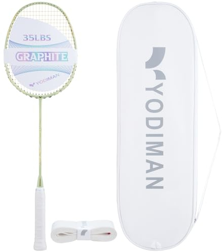 YODIMAN Professional Badminton Racket - Carbon Graphite & Carbon Fibre, Ultra-Light Single Racket for Enhanced Performance