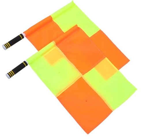 Toyvian 2 Pièces Drapeaux Arbitre Volleyball et Football Signalisation Sportive Résistante avec Poignée Mousse Antidérapante pour Juges de Ligne et Officiels Entraînements et Compétitions