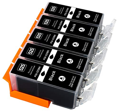 ESMONLINE 5 komp. Druckerpatronen zu Canon PGI-525PGBK PGI 525 Pixma IP 4850 4950 IX 6550 MG5 100 5150 5200 5250 5300 5350 6150 6250 8150 8250 MX 715 885 895 PGI525
