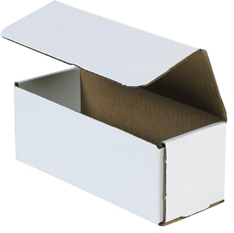 Aviditi White Corrugated Cardboard Mailing Boxes, 8 x 3 x 3 (Pack of 50) Crush-Proof Mailers, Small Cardboard Boxes for Shipping, Packing, Moving, and Storage