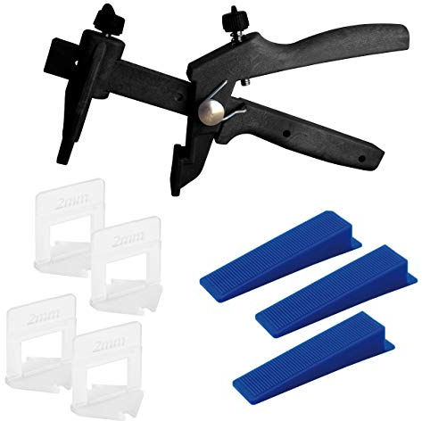 Lantelme® Aide à la pose de carrelage Set de débutants Système de nivellement pour joints de 2 mm d'épaisseur et d'épaisseur de panneau de 3 à 15 mm