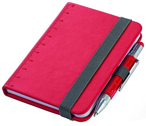 Troika Notizblock DIN A7 inkl. Kugelschreiber, Elastikband-Verschluss, Stiftschlaufe, FSC zertifiziertes Papier, perforierte Seiten, Punktraster, Fach für Belege