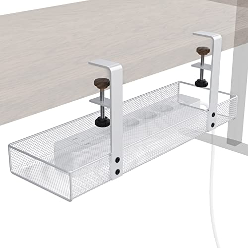 Support de câble pour Bureau Pince pour Une Organisation sur Le Lieu de Travail – Montage 4 Voies sans Outil (Blanc,m, Design en Maille, Organiseur de câbles/Gestion des câbles) – KD Essentials