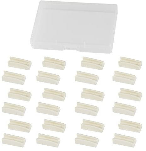 LEONTOOL Flat Nose Plier Replacement Tips with Storage Box, Pair of 12 White Nylon Plastic Pliers Replacement Jaws for Jewelry Making Pliers Eyeglass Arms Frame Plier Jewelry Making Tool