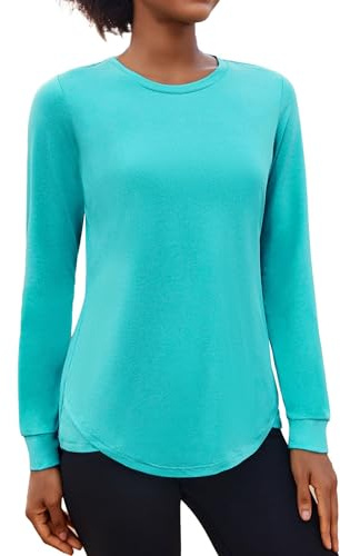 PINSPARK Camicia Sportiva da Donna a Maniche Lunghe Camicia Funzionale Camicia da Corsa Traspirante Palestra Yoga Top da Corsa Autunno S-XXL
