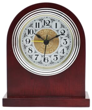 JAWSEU Sveglia da Comodino Analogica, Orologio da Tavolo in Legno Sveglia senza Ticchettio Sveglia Silenziosa Vintage con Funzione Snooze Sveglia da Comodino Scrivania Vintage a Batteria in Legno