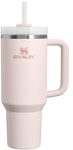 STANLEY Quencher H2.0 FlowState Stainless Steel Vacuum Insulated Tumbler with Lid and Straw for Water, Iced Tea or Coffee, Smoothie and More, Rose Quartz 2.0, 40oz