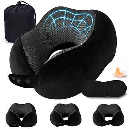 EPROICKS Almohada de Viaje Cuello, Cojin Cuello Viaje, Almohada Cuello Viaje para Avión, Coche, Tren Cojin Cervical Viaje