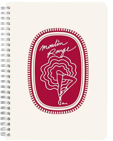 Clairefontaine 812434C - Moulin Rouge Spiral Notebook - A5 14.8x21 cm 148 Lined Pages White Paper 90g - Moulin Rouge Collection - 4 visuals, Random delivery