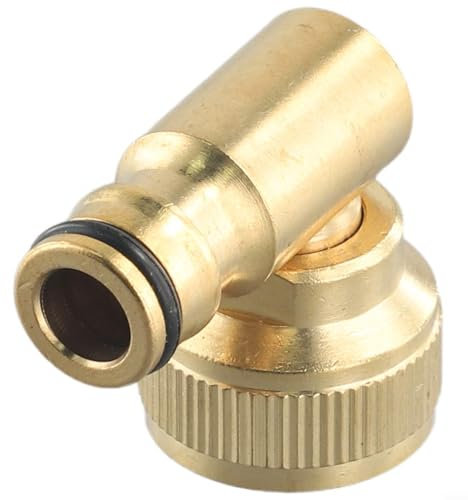 FUBESK Raccord de tuyau coudé en laiton – Connecteur de tuyau de robinet extérieur – 1,9 cm BSP femelle connecteur de tuyau pivotant – Idéal pour les hosereels et les robinets de jardin d'extérieur