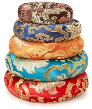 Tibetan Singing Bowl O Ring Cushion Singing Bowl Pillow Crafts Buddhist Sound Singing Bowl Pad Holder 10cm