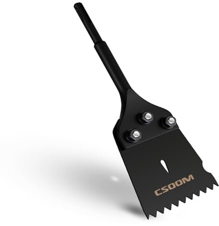 CSOOM Burin à mastic SDS-Plus - 275 x 125 mm - Design dentelé - Pour retirer les colles de revêtement de sol, tapis, linoléum, colle pour carrelage, carrelage en PVC et peintures