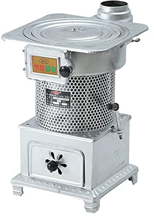 Poêle à bois Réchauds de camping 5KW Poêle à bois sans fumée à économie d'énergie, poêle à granulés de chauffage/cuisson, poêle à bois de camping de jardin intérieur/extérieur, argent