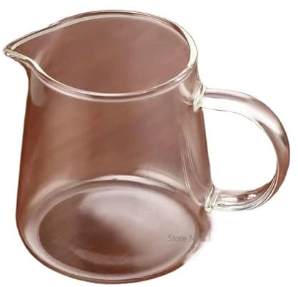 Bricco Latte 2 pz Brocca di Vetro 300/450/600ml Brocca di Latte Brocca di Vetro Trasparente Brocca di Caffè di Vetro Tè Latte Versatore di Vetro Creamer Pot(300ml)