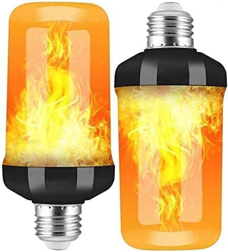 BatdTech LED Bombilla Efecto Llama, 2-Pack 4W E27 Bombilla Efecto Fuego, 4 Modos de Iluminación para Decoración de Navidad/Bar/Fiesta