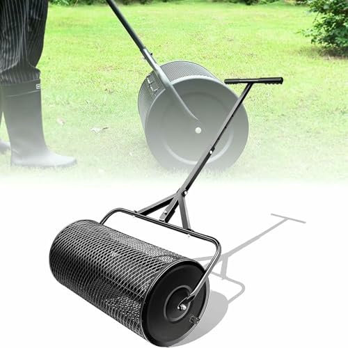 VYUJHNBG Spargitore Compost, Rullo da Prato Durevole, Diffusione di Letame Leggero, Rullo di Spallitori di Letame, Spargitore del Terreno Superiore per Giardino