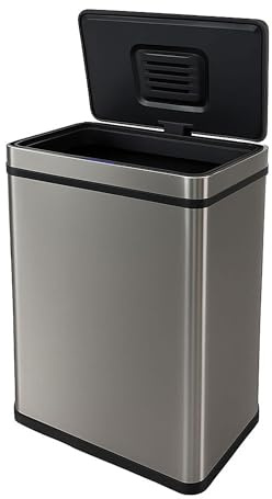 Cubo de Basura de 70L color Metálico en Acero inoxidable con Sensor automático y Filtro antiolor 78cm altura
