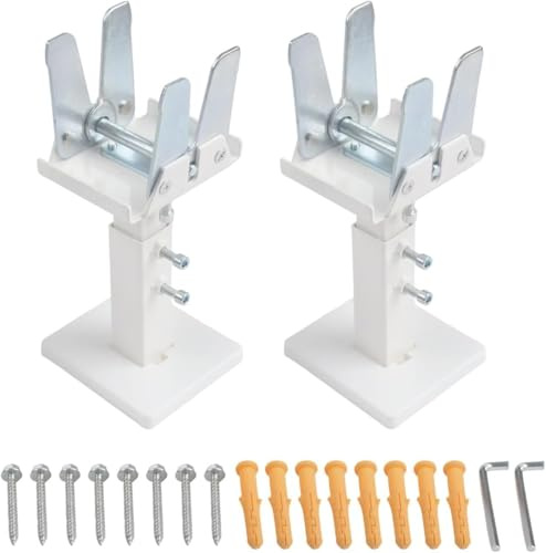 Kit de 2 Pieds Radiateur Fonte en Acier Épais Réglable Hauteur (14-21cm) - Support Sol Antidérapant pour Radiateur Panneau, Installation Facile avec Vis d'Expansion