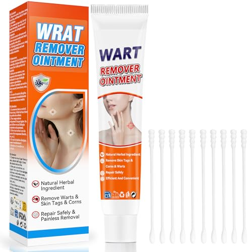 HuakChai Wart Remover Cream 20g, Effective Verruca Treatment, Natural and Safe Skin Tag Removal Kit, Wart Freeze Removal of Corns, Spots, Moles, and Calluses, Wart Remover for Hands, Face and Body