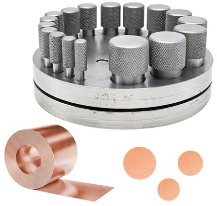Cortadora Circular de Discos - Herramienta Manual de Acero para Corte | Cortador de Discos de 17 Piezas para Joyería,para metal oro plata cuero papel piedra moneda collar pulsera calcomanías