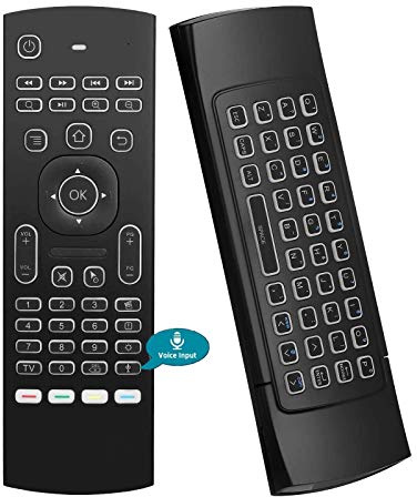Air Mouse,MX3 Pro Voice Mini Keyboard, Backlit Remote Control,Mini Wireless Keyboard & IR Learning Air Mouse Remote,Compatible for Raspberry Pi, Android TV Box, Projector,HTPC, Window, Mac OS
