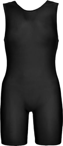 BODYWEAR LTD Kids Shiny Sleeveless Unitard Bodysuit Dance Gymnastics Swimming PE Leotard (Black, 11-12 Years)