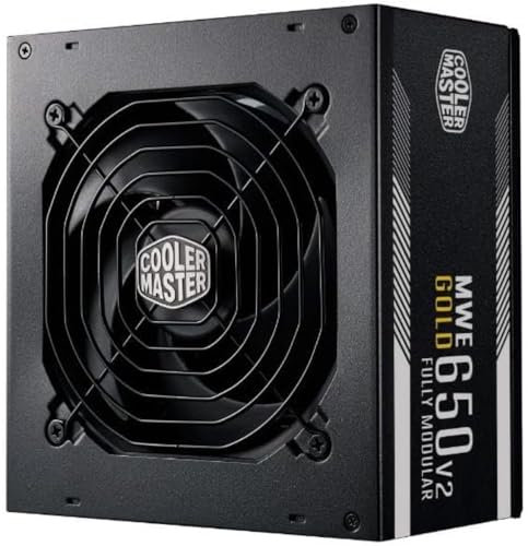 Cooler Master MWE 650 Gold V2 Fully Modular PSU (UK Plug) - 80 PLUS Gold 650W Power Supply Unit, Flat Black Cabling, 120mm HDB Fan, High-Temperature Threshold - 5 Year Warranty
