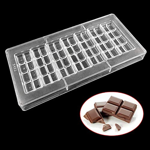 VALINK Square Transparent Chocolate Mold Baking Tool - Chocolate Bar Mold Hard Polycarbonate Mould Candy Pastry Maker (56 Grids)
