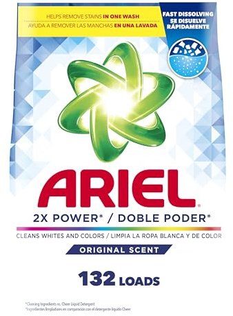 Ariel Powder Laundry Detergent, Original Scent, 211 oz, 132 Loads