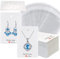 Fozuanei 200 Pcs Earrings Jewelry Necklace Display Card Set, Includes 50 White Earring Holder Cards, Self Sealing Bags, 100 Rubber Stopper Backs, for DIY Gift Making (5cmx7cm)