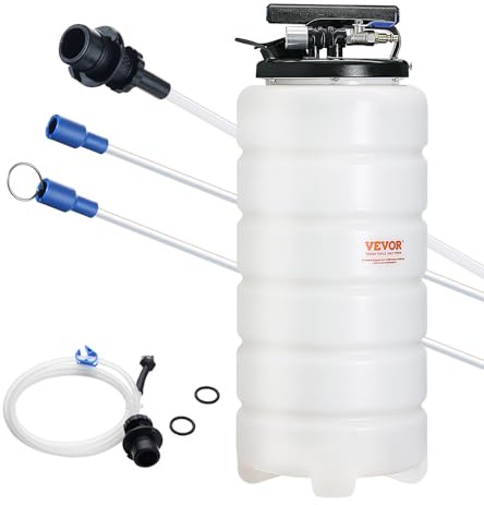VEVOR Extracteur de Fluide 15 L Pompe à Vide d'Aspiration Vidange Huile Moteur Pneumatique/Manuel avec Jauge et Tuyau d'Aspiration Changement d'Huile pour Évacuation des Fluides Automobiles sous Vide