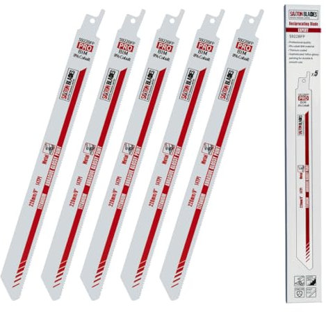 Saxton 225mm Professional Range Bi-Metal 8% Cobalt Reciprocating Saw Blade Heavy Duty – S922BFP – Pack of 5