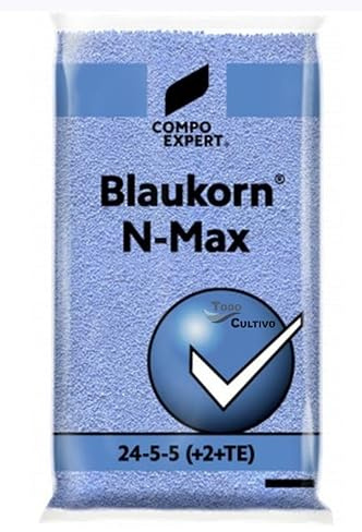 Abono granulado Blaukorn N-Max NPK 24-5-5+ 2mg 25KGS. Fertilizante nitrogenado con microlementos en base de sulfato de potasa