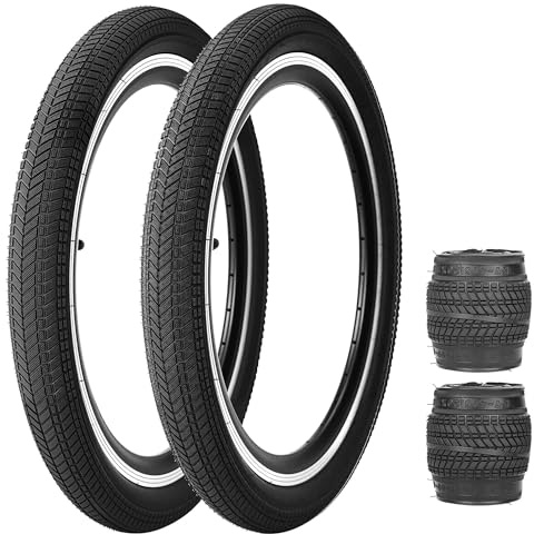 ZUKKA Pneumatici da bicicletta da 20 pollici, 20 x 2,125, per BMX, mountain bike, bicicletta per bambini, triciciclo, Crusier Bicycle (2 pezzo nero, 20x2.125)
