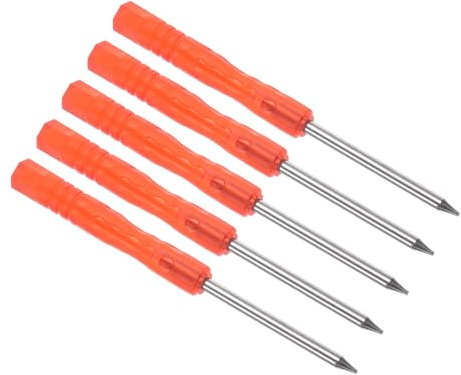 CoCud Tiny Torx-skruvmejsel, 85 mm längd, stål T3 stjärnhuvud skruvdragare halkskydd rött grepp – (användningsområden: för glasögon klockor elektronikdator), 5 delar