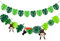 Zfseyuh 2 Stück Tropische Blätter-Banner Hawaii Party Deko Grün Dschungel Girlande aus Felt Palmenblätter Deko für Hawaii-Party Gartenparty Geburtstag Sommerparty