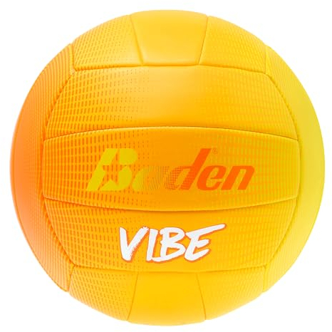 Baden Vibe Volleyball-Ball, Beachvolleyball für Kinder, Jugendliche und Erwachsene, langlebig und sanftes Ballgefühl, ideal für Freibad, Strand, Pool und Freizeit, 5, Gelb