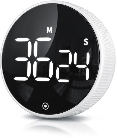 CSL - Küchentimer Eieruhr digital magnetisch – großes LED Display – Kurzzeitimer – Countdown und Countup – Küchenuhr mit Restzeitanzeige – Alarmton einstellbar 70/85 db(A) - weiß