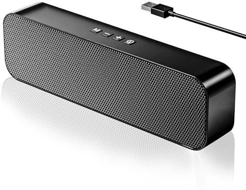KASOHQEE USB Computer Speakers,Wired PC Speaker for Desktop, Mini Laptop Speaker with Stereo Sound,Bluetooth,Loud Volume,Plug and Play,Suitable for Online Meetings/Classes,Personal Music