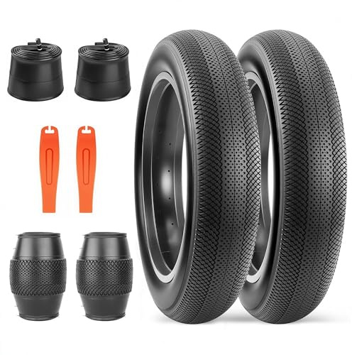 ZUKKA Paquete de 2 neumáticos para bicicleta eléctrica de 20 pulgadas, resistentes, plegables, neumáticos Fat para bicicleta 20x4.0, cubierta para bicicleta y 2 piezas, cámara de 20 pulgadas, 20x4.0