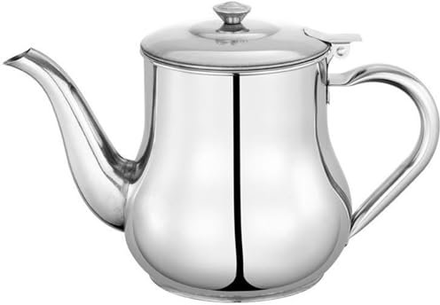 1PC Tea Pot, Teapot with Strainer 32oz Mirror Polished Stainless Steel Teapot with Lid & Strainer, Multi-Use Tea Pots with Stay Cool Hollow Handles for Cafes, Bars and Restaurants